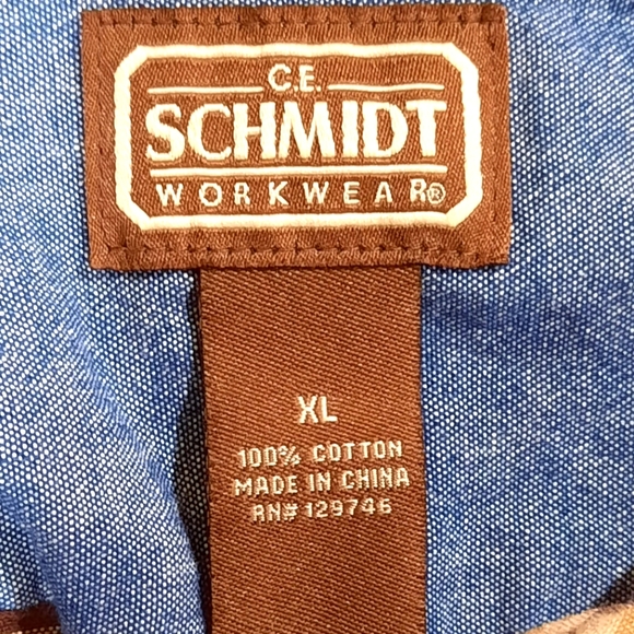 Schmidt Workwear Shirt Mens XL Brown Plaid Button Down Cotton Outdoor Streetwear - Picture 9 of 10